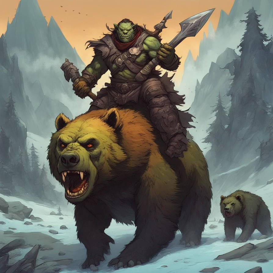 Orcs Riding Orc Riding A Bear by Sergio460 on DeviantArt