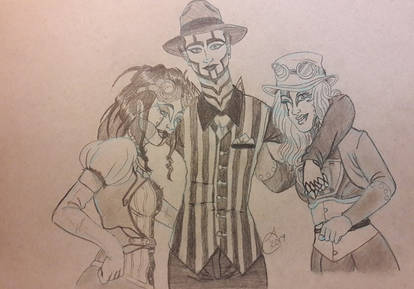 Steam Powered Giraffe fan art w OC WIP