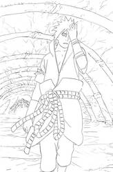 line art sasuke