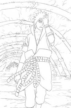 line art sasuke