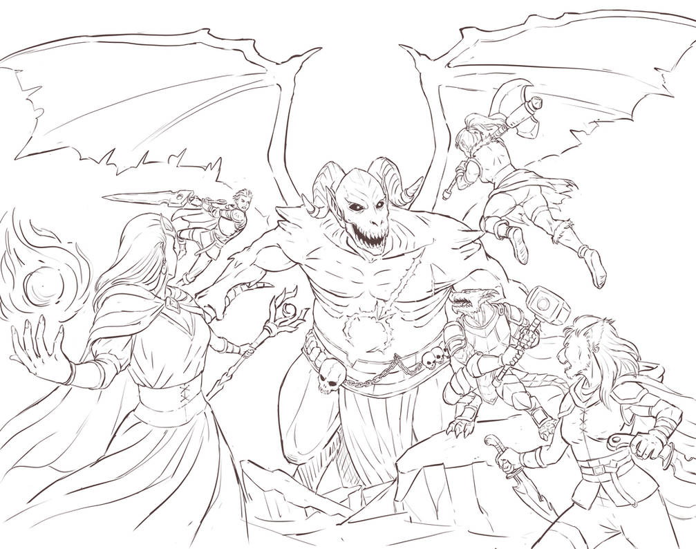 Fighthing Orcus rough sketch by D0dgeThiS on DeviantArt