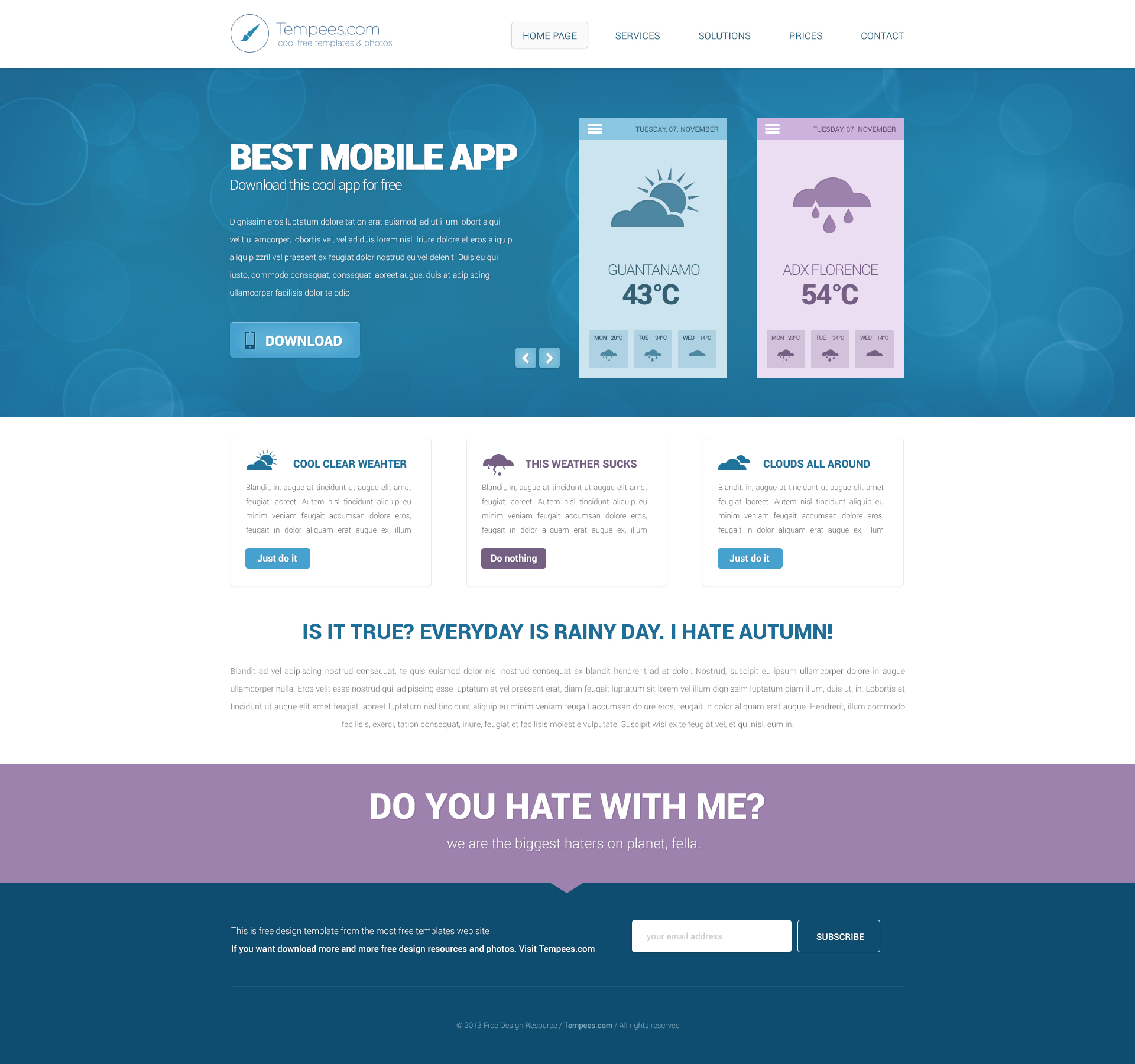 Free PSD Website Design for download with subpage