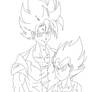 Goku and Vegeta Doujinshi Style LineArt