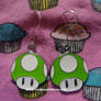 Mario Green 1-up Mushroom Earrings