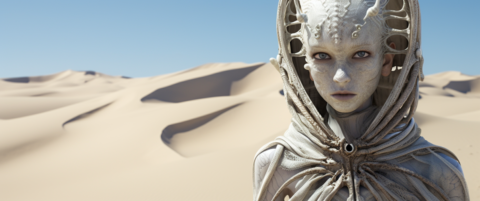 ader713 female alien with white delicate Ant like