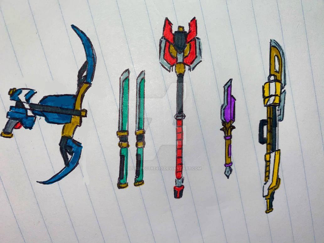 Blue Ranger Weapons Deviantart Keyranger weapons by bluespectre610 on DeviantArt
