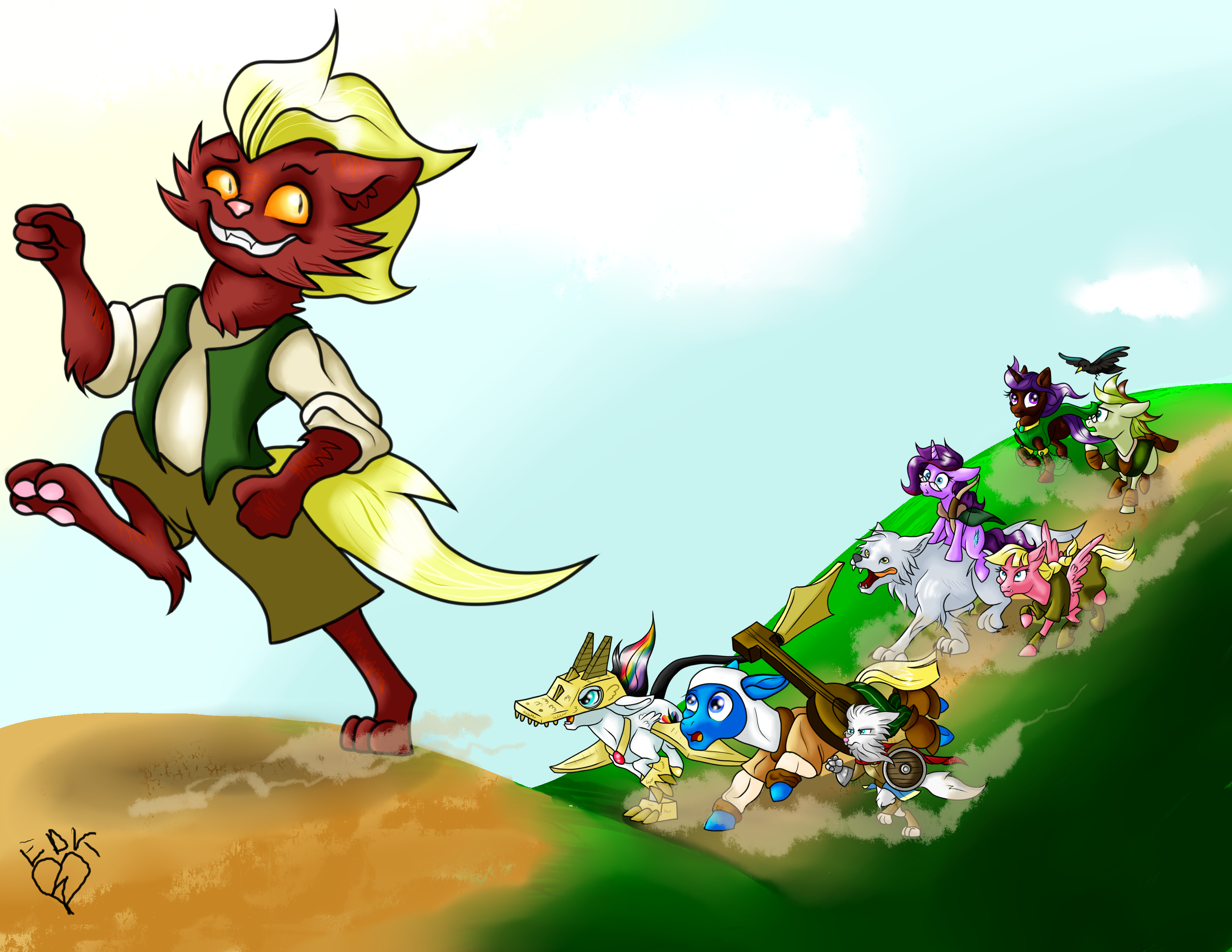 Brony D and D Chasing Imortillo by Lightning-Bliss