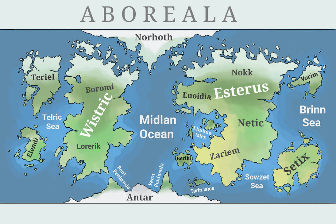 Aboreala (World Map) by Johnology on DeviantArt