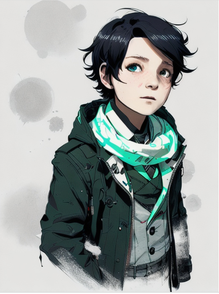 Aesthetic Boy with Short Black and Blue Hair