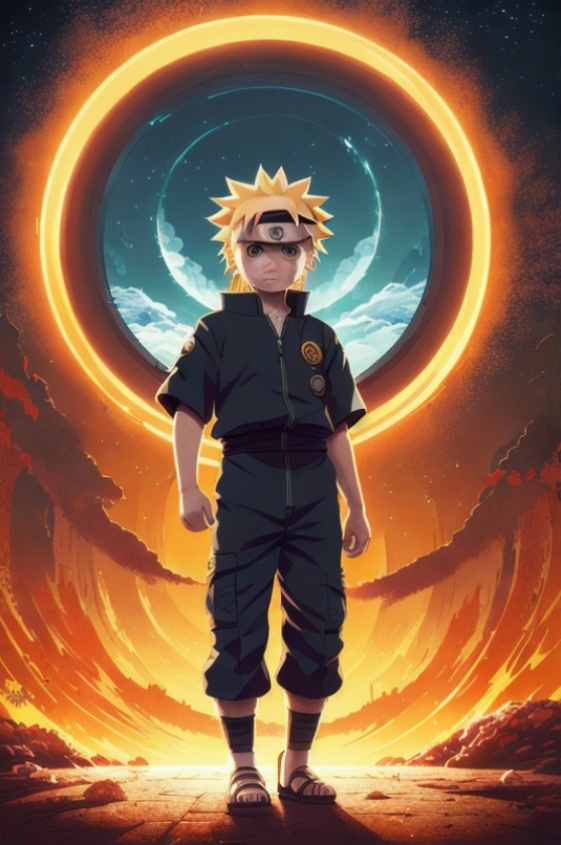 Naruto Uzumaki Wallpaper 4K, Chibi, AI art