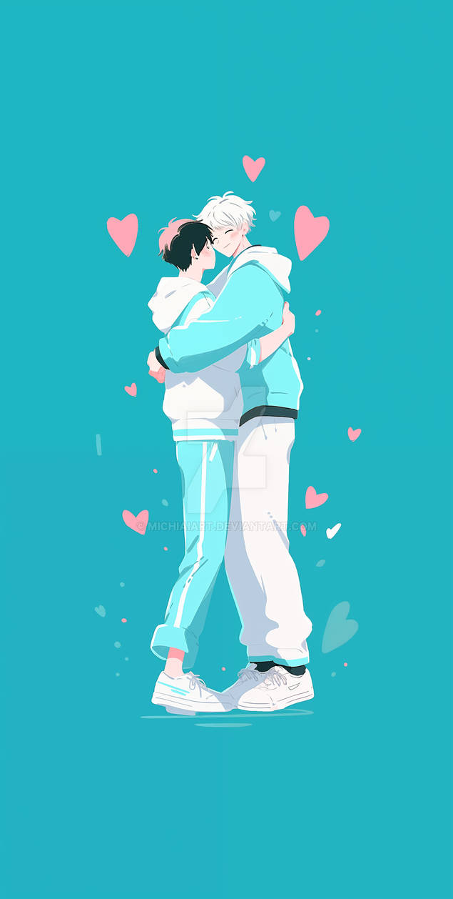 Trendy Anime Duo Mobile Wallpaper 2 by MichiAIART on DeviantArt