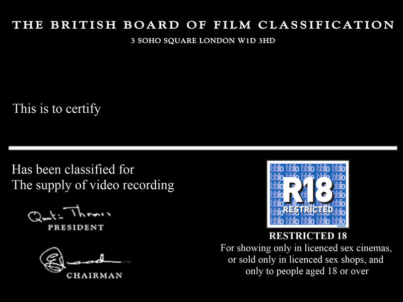 Bbfc R Logo BBFC R18 Certification card by LevelInfinitum on DeviantArt