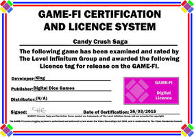 Candy Crush Saga Game-Fi Certificate