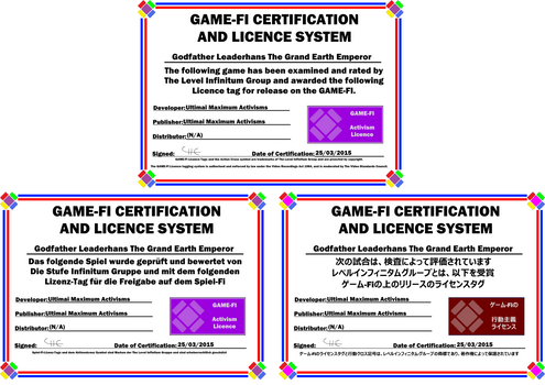 Godfather Leaderhans Game-Fi Certificates