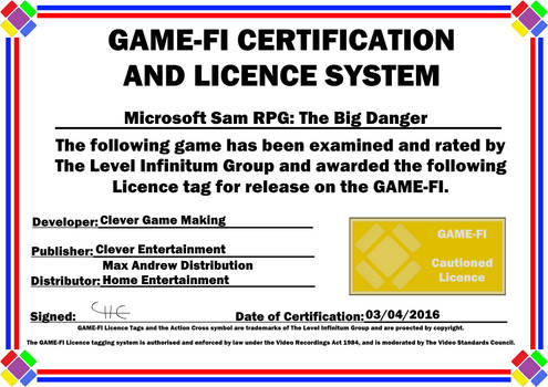 Microsoft Sam RPG Certificate