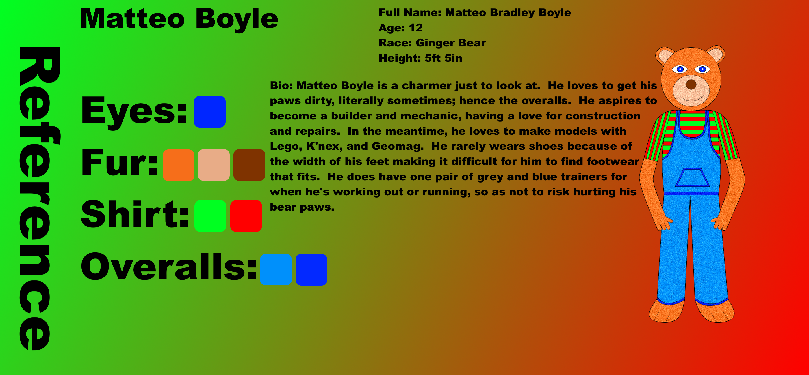 OC no. 19) Matteo Boyle - Reference Sheet