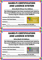 Drive Shaft Game-Fi X3 Certificate