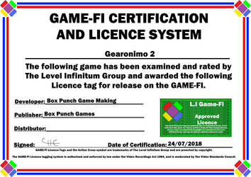 Gearonimo 2 Game-Fi Certificate