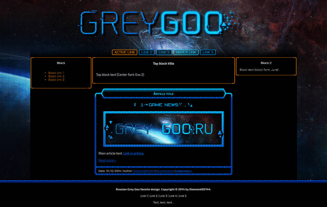 Russian Grey Goo fansite design by Diamond00744