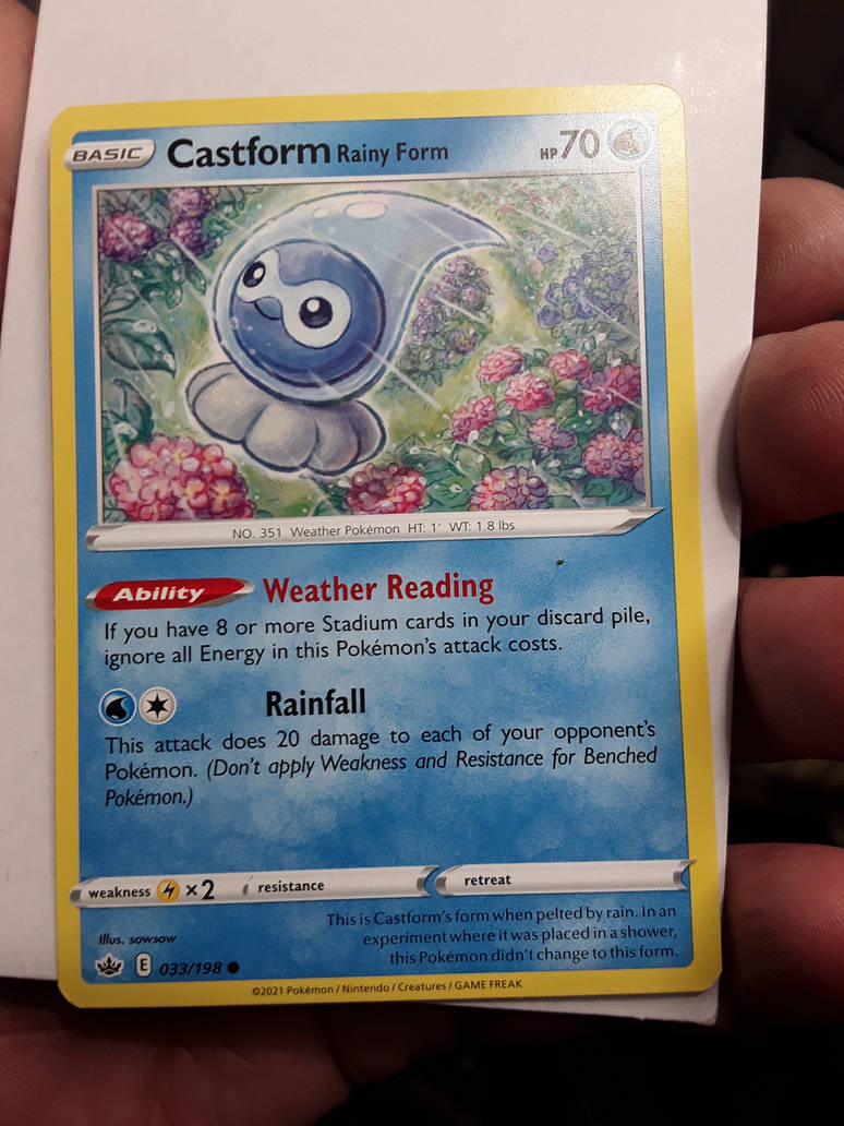 castform pokemon card TCG Rare Sunny EX Delta Species Non-Holo Pokemon Pfaltzcraftsmore Captured in a crystal Castform Pokemon card by qman256