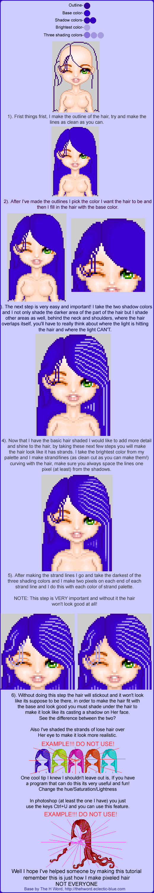 Hair Tutorial-pixel shaded