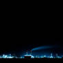 oil refinery at night