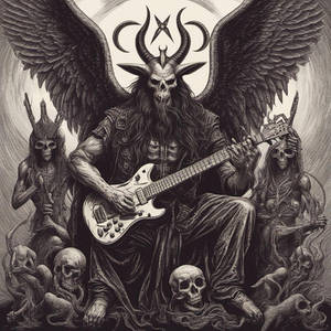 Baphomet playing guitar with Heavy Metal Gods