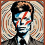 David Bowie poster design in the style of graphic 