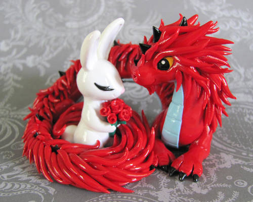 Dragon and bunny cake topper