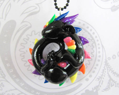 Sleeping Rainbow Dragon Pendant