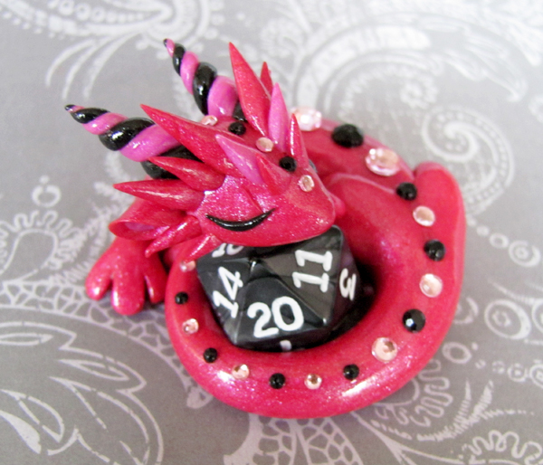 Pink Sleeping Dice Dragon