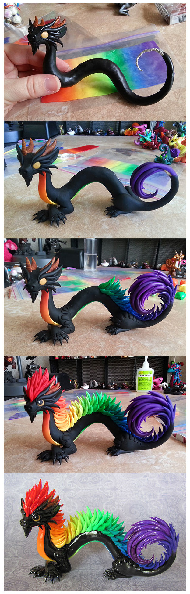 Oriental Rainbow Progress by DragonsAndBeasties