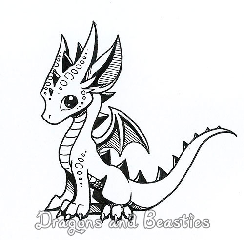 Inktober: Little Dragon by DragonsAndBeasties