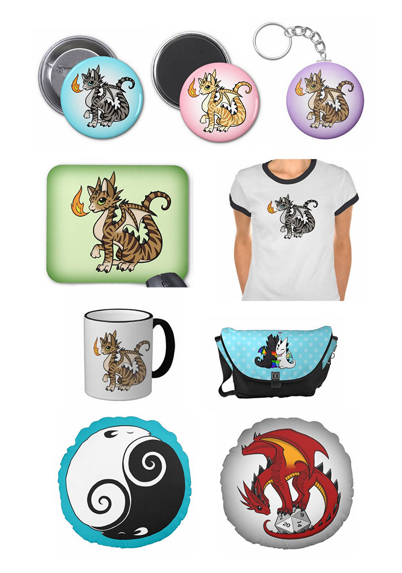 Cat Dragons on Zazzle Stuff by DragonsAndBeasties