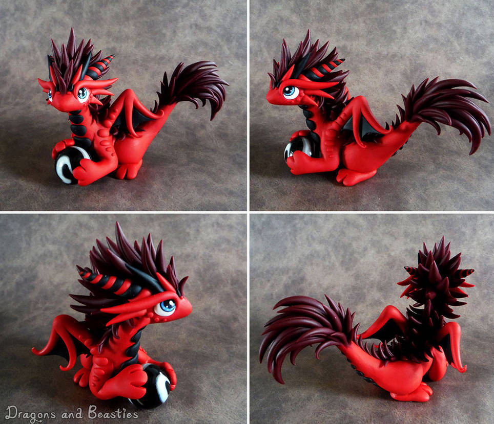 Fluffy Red Dragon by DragonsAndBeasties