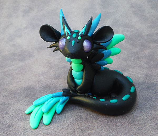 Black and Turquoise Angel Dragon