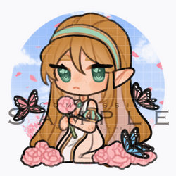 flower kissing ych (gif)