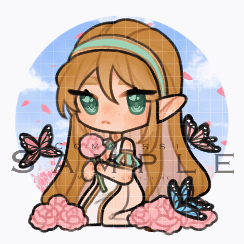 flower kissing ych (gif)