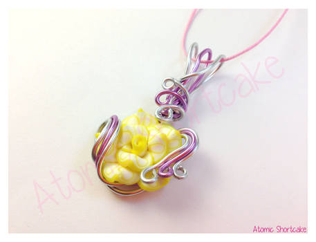 Yellow Rose Wire Wrapped Pendant