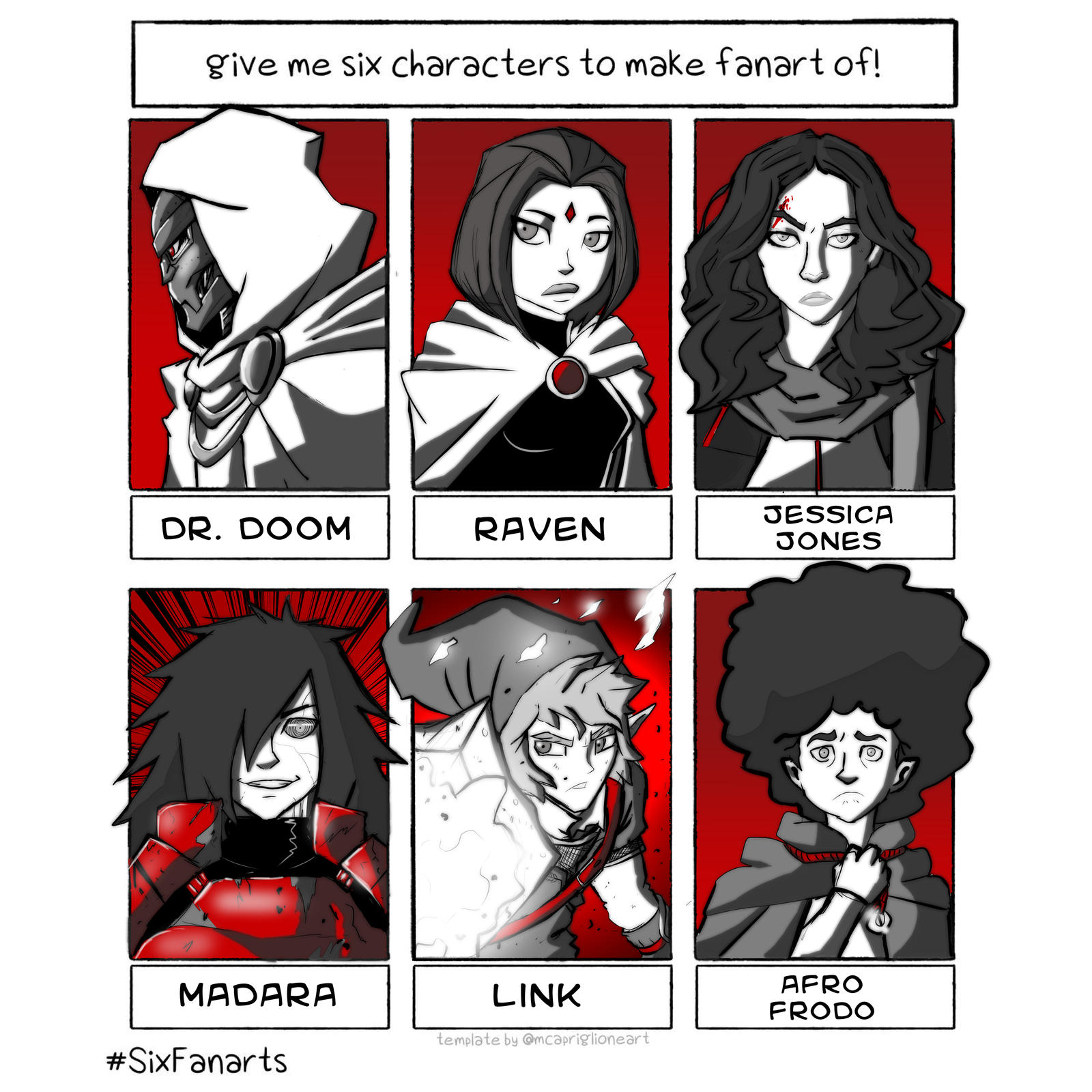 6 characters fanart by IHComicsHQ on DeviantArt
