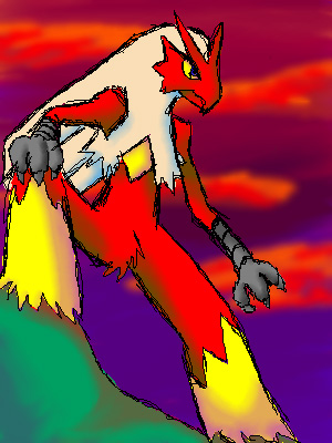 Blaziken at Sunset