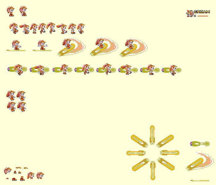 Sprites cream modgen riders v2 by sparklescream23ofici on DeviantArt