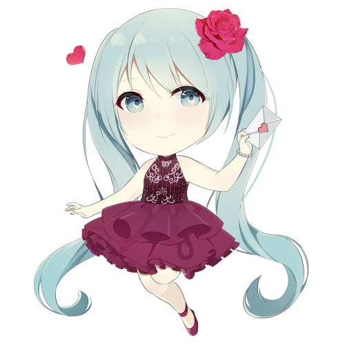 FREE Hatsune Miku Pagedoll (Valentine's day)