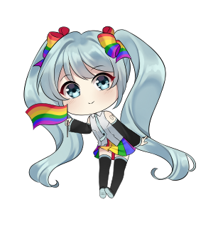 FREE Hatsune Miku pagedoll (Pride Month 2020)