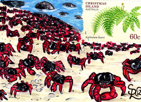 Christmas Island Crabs Stamp Card