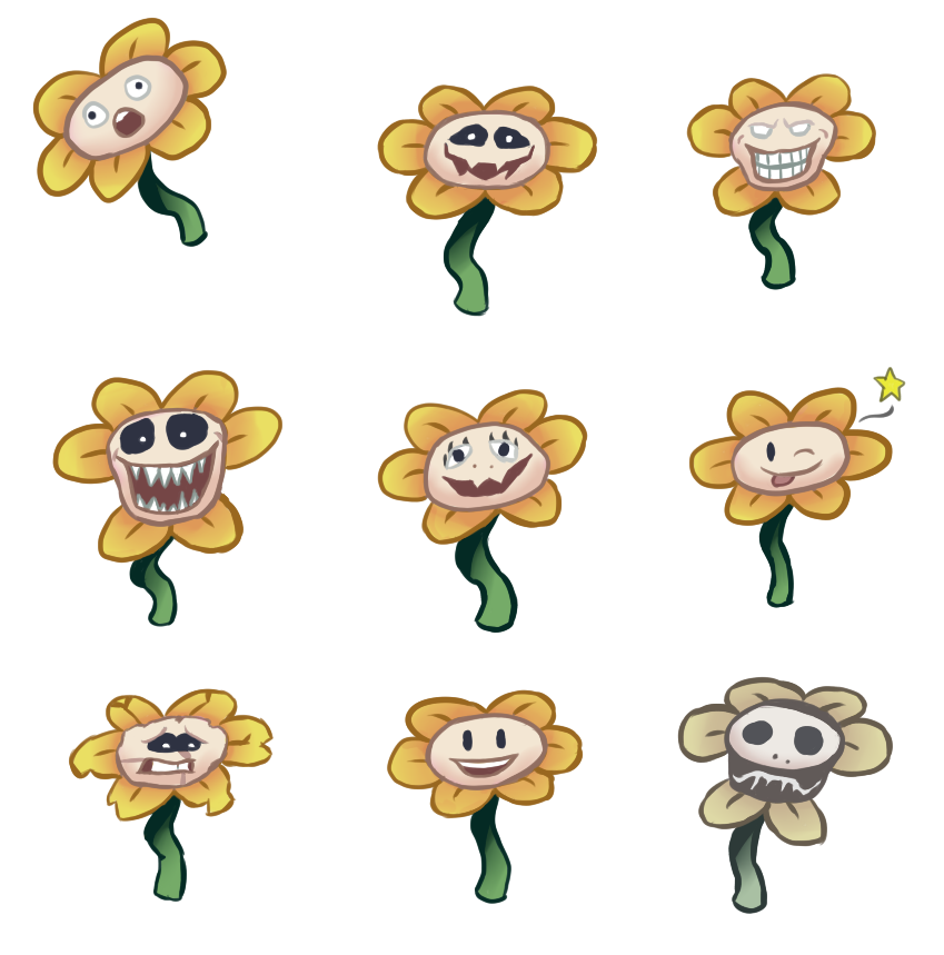 Custom Flowey Faces Sprites by EllistandarBros on DeviantArt