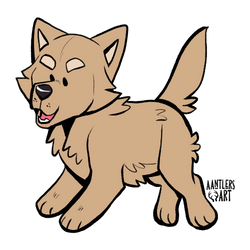 FREE LINES: Chibi Wolf Pup