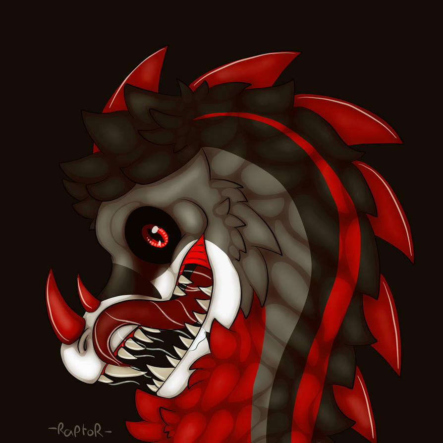 Pyro Raptor Fursona Raptor headshot (fursona by RaptorTheFurry on DeviantArt