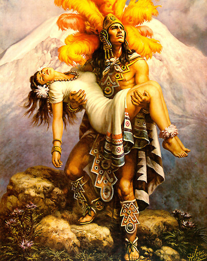 De la arte. Jesus Helguera картины. Картины мексиканского художника Jesus Helguera. Попокатепетль и Истаксиуатль Легенда. Тласольтеотль богиня ацтеков.