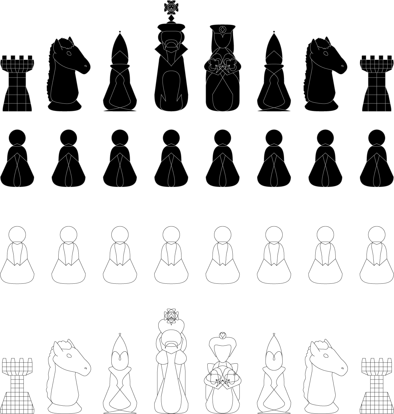 Piezas de ajedrez PNG by nayareth on DeviantArt